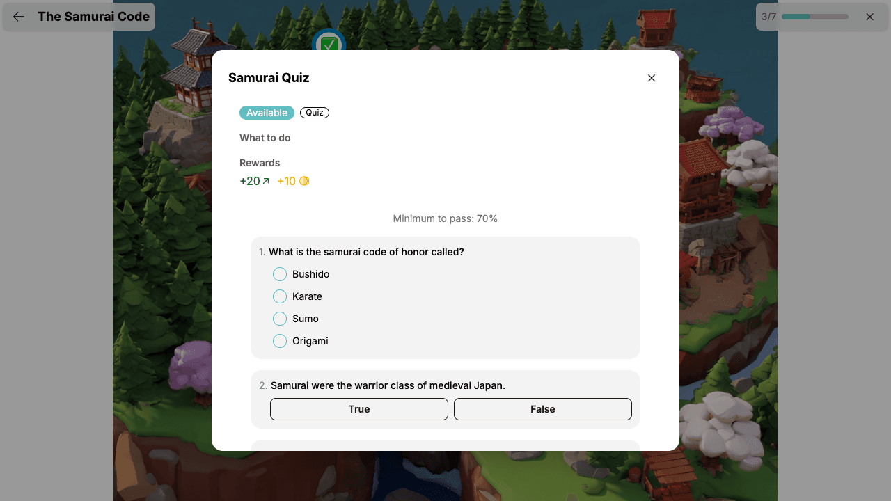 Student quest mål detalj