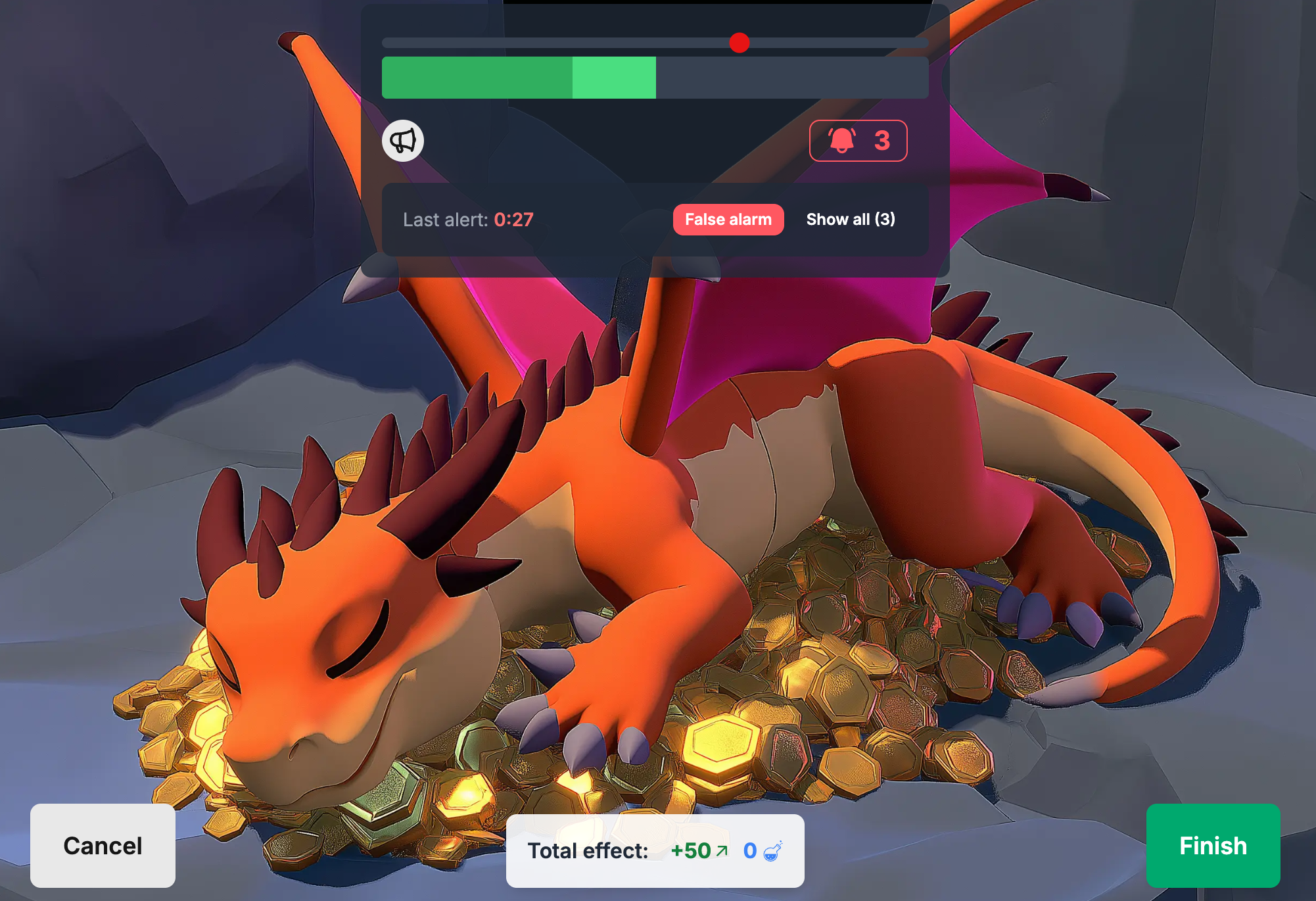 Drage som sover fredelig i bakgrunnen