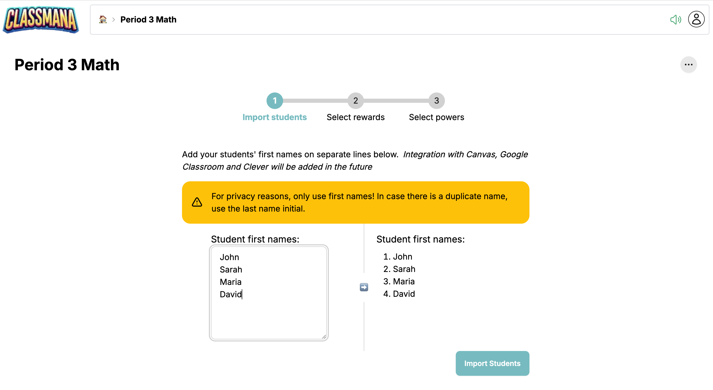 Importer elever-trinn