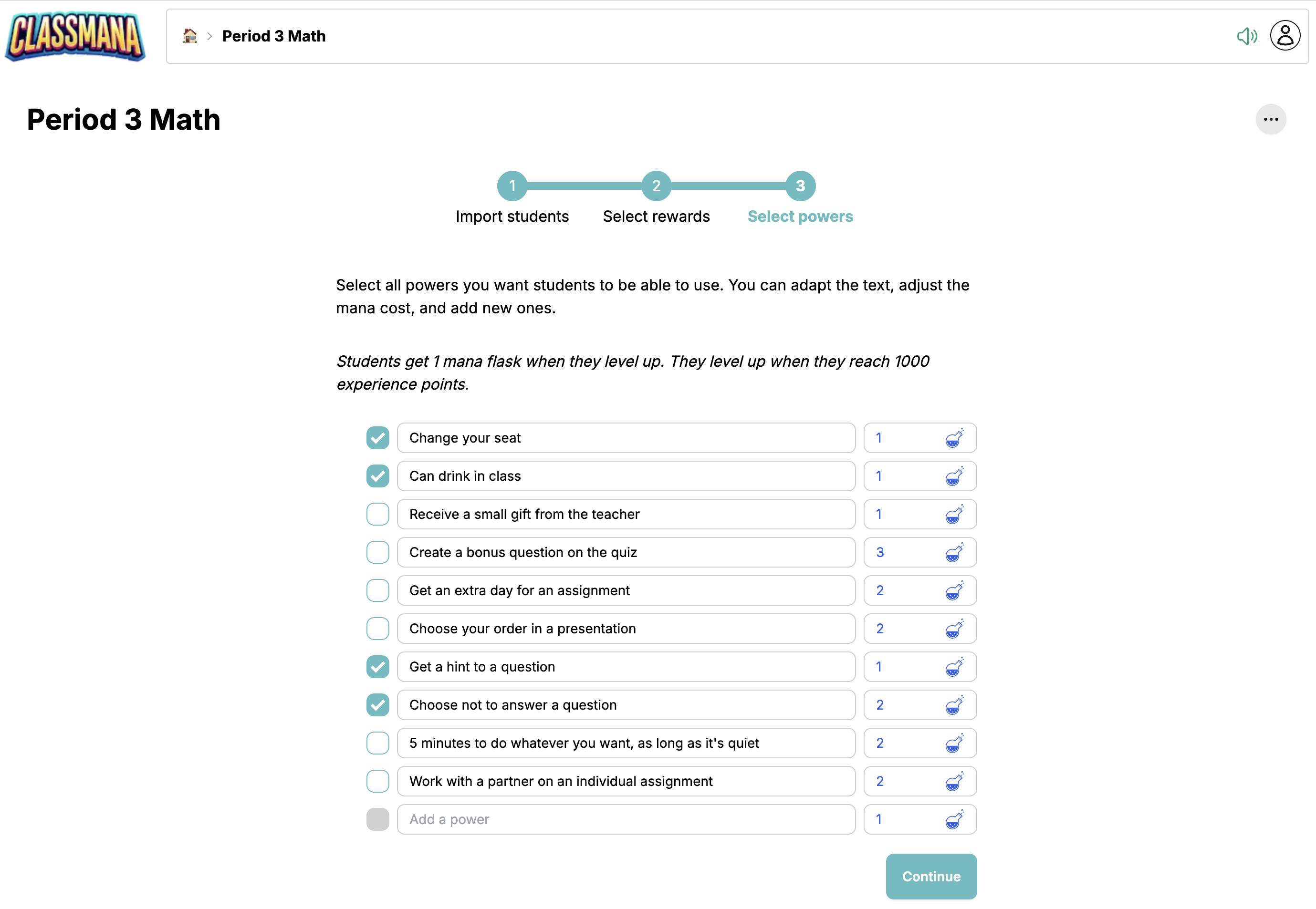 Konfigurer krefter-trinn