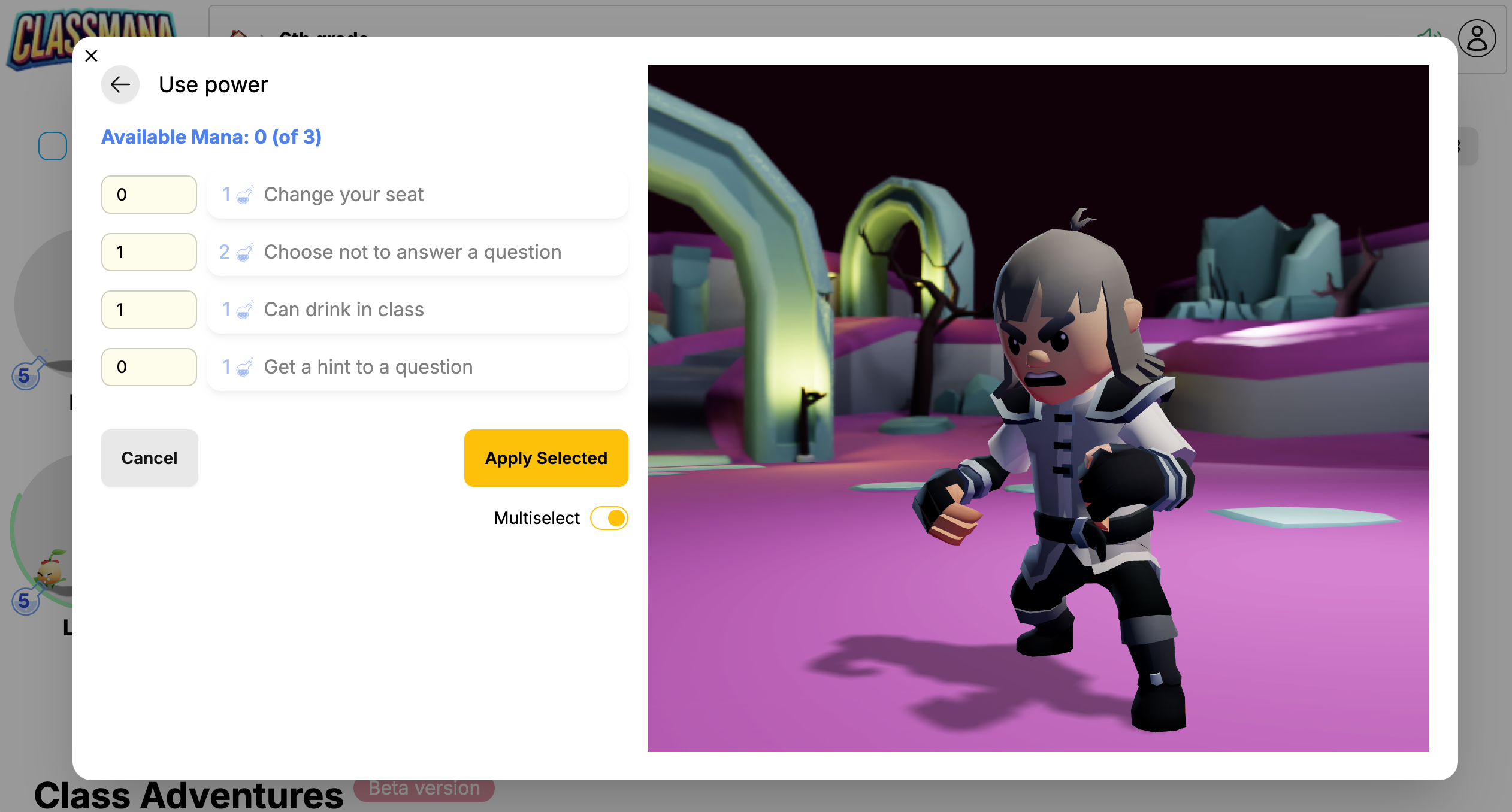 Flervalg-modus bryter